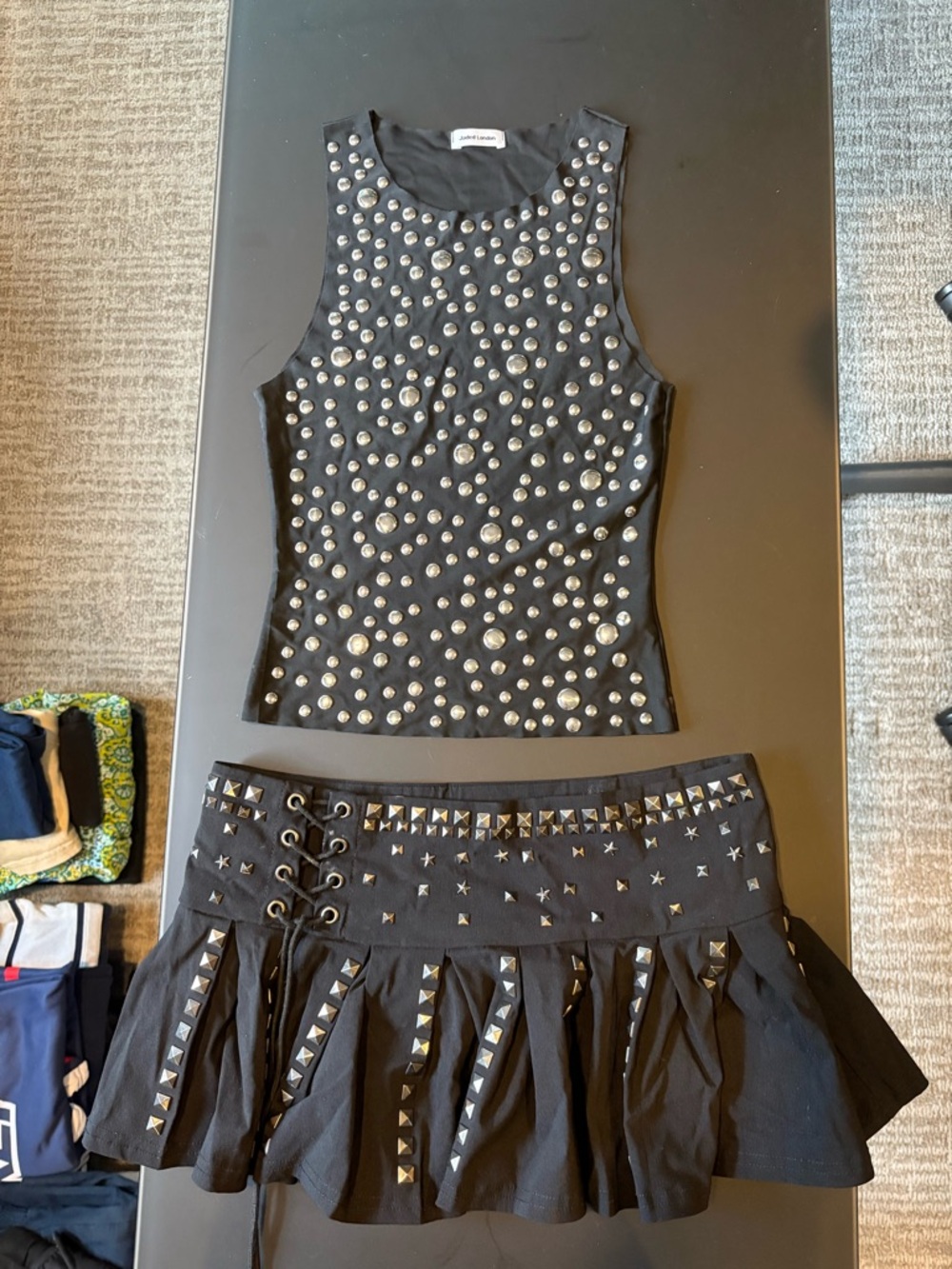 Jaded London Black Studded set